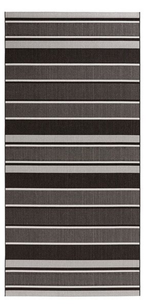 Čierný vonkajší koberec NORTHRUGS Strap, 80 x 200 cm