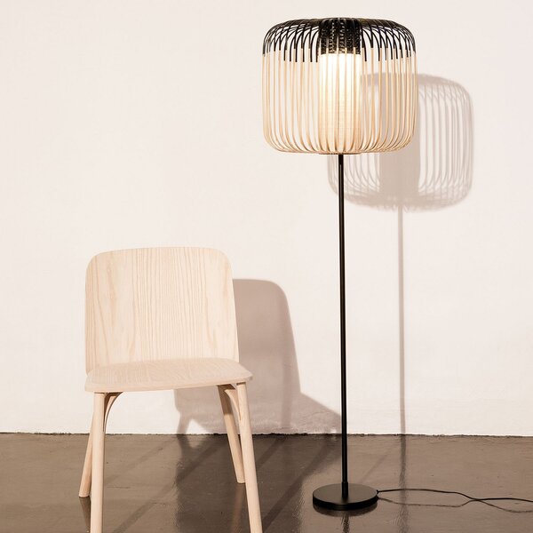 Stojacie Lampa Forestier, Bamboo Light, Čierna, Obývacia izba, Bambus, Dizajnový