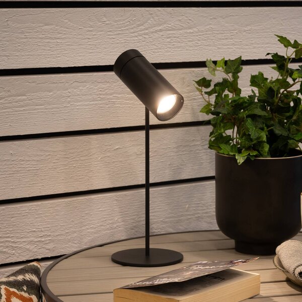 Stolová LED lampa Multi, čierna, výška 30 cm, IP54, Čierna, Obývacia izba / jedáleň, Hliník, Moderný