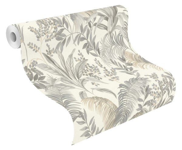RASCH | Vliesová tapeta na stenu Florentine 481945 | 0,53 x 10,05 m | biela, šedá, zlatá