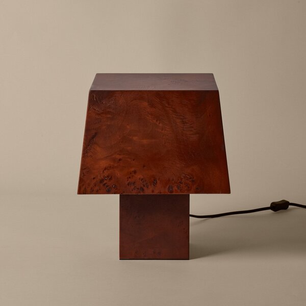 Stolové Lampa ferm LIVING, Burl, Drevo, Obývacia izba, Drevo, Moderný