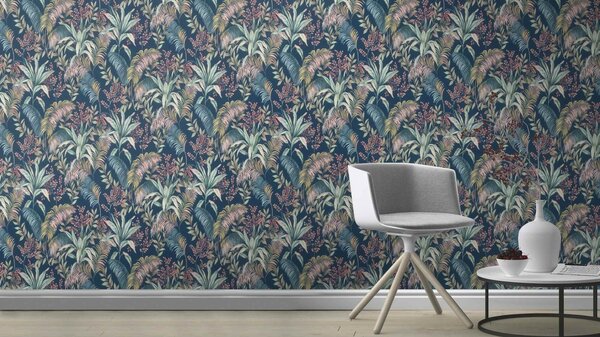 RASCH | Vliesová tapeta na stenu Florentine 481938 | 0,53 x 10,05 m | modrá, viacfarebná