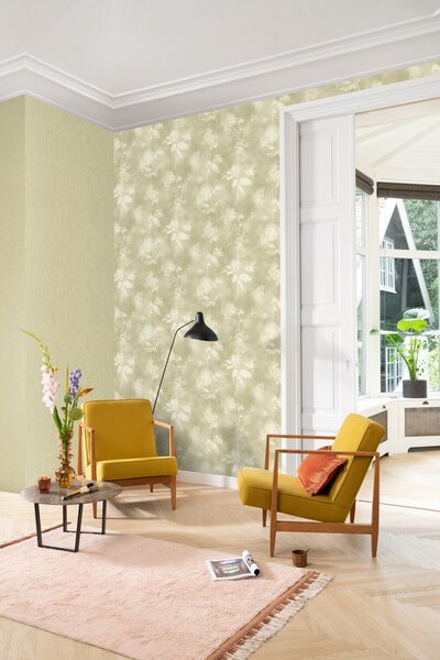 RASCH | Vliesová tapeta na stenu Florentine 481402 | 0,53 x 10,05 m | zelená, béžová