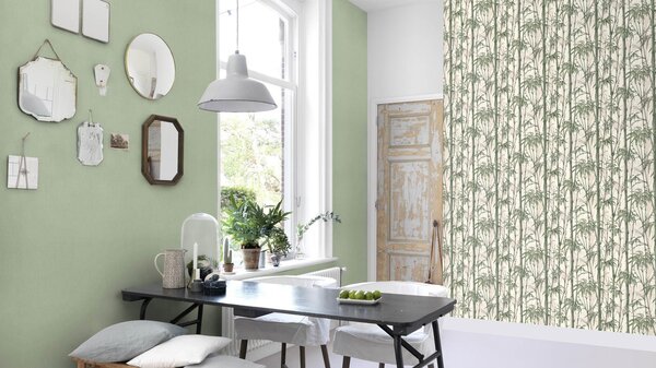RASCH | Vliesová tapeta na stenu Florentine 484588 | 0,53 x 10,05 m | zelená