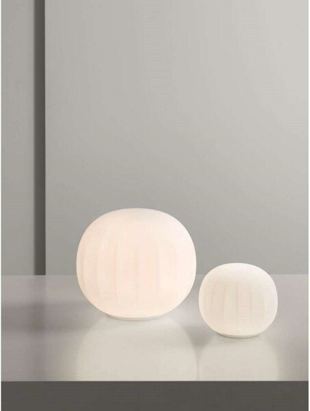 Stolové Lampa Luceplan, stmievateľné, Biela, Obývacia izba, Sklo