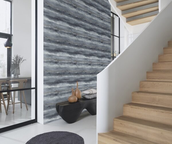 RASCH | Vliesová tapeta na stenu Florentine 481662 | 0,53 x 10,05 m | čierna, šedá, zlatá