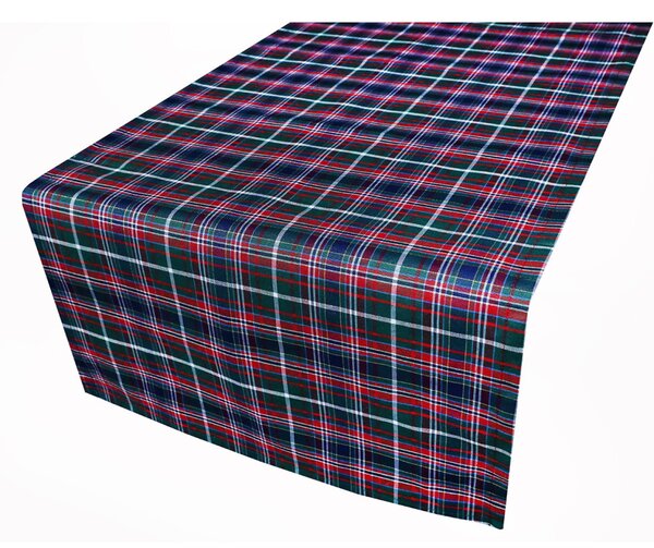 Vianočný behúň na stôl zelené Karó s lurexom Farba Viacfarebná Rozmery 50x150 cm