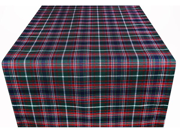 Vianočný behúň na stôl zelené Karó s lurexom Farba Viacfarebná Rozmery 50x150 cm