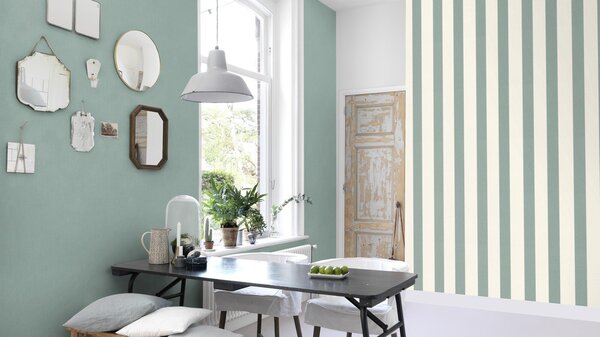 RASCH | Vliesová tapeta na stenu Florentine 484595 | 0,53 x 10,05 m | tyrkysová