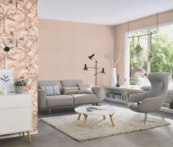 RASCH | Vliesová tapeta na stenu Florentine 484649 | 0,53 x 10,05 m | ružová