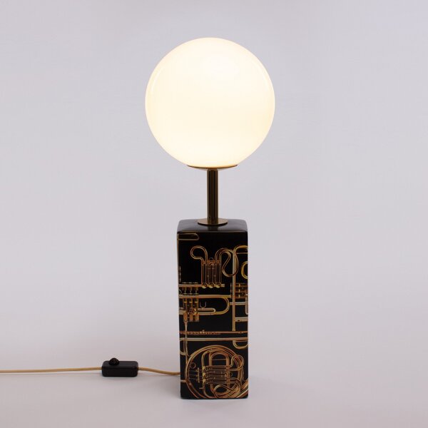 Stolové Lampa SELETTI, Toiletpaper, stmievateľné, Čierna, Obývacia izba, Keramika, Dizajnový