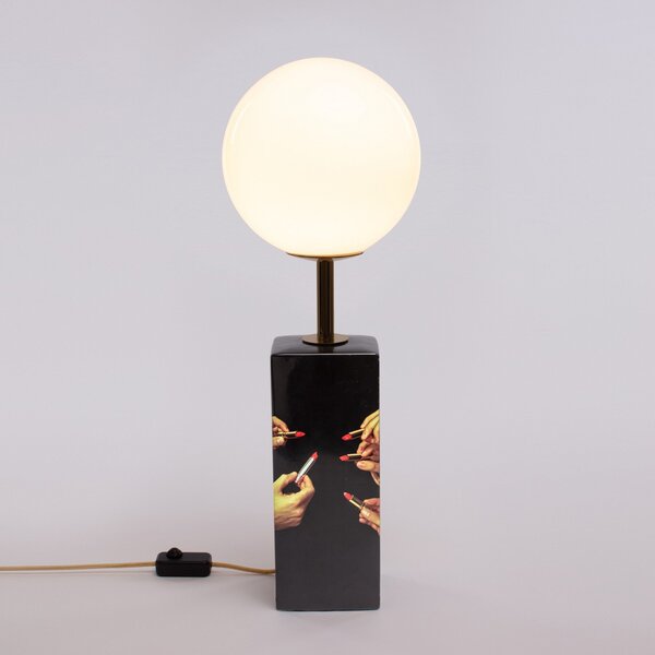 Stolové Lampa SELETTI, Toiletpaper, stmievateľné, Čierna, Obývacia izba, Keramika, Dizajnový