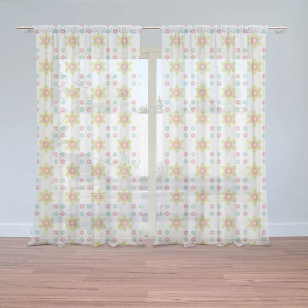 Sablio Záclony Farebné kvetinky: 2ks 150x250cm