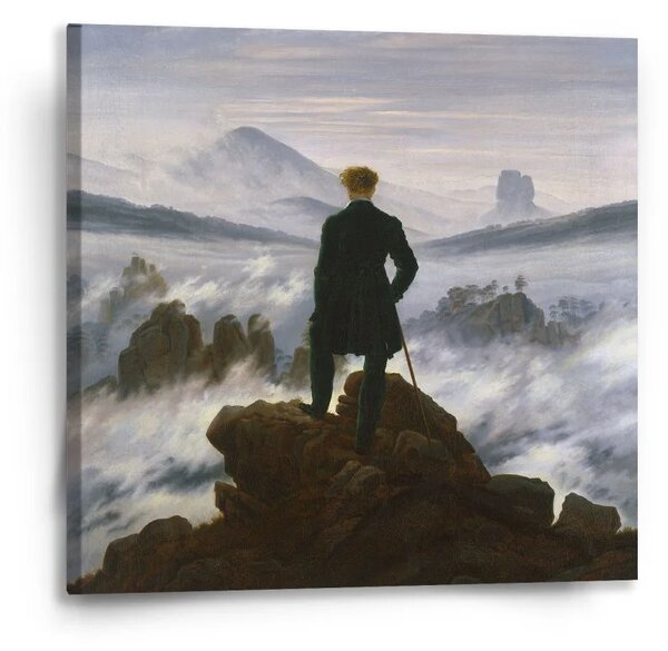 Sablio Obraz Pútnik nad morom hmly - Caspar David Friedrich - 50x50 cm