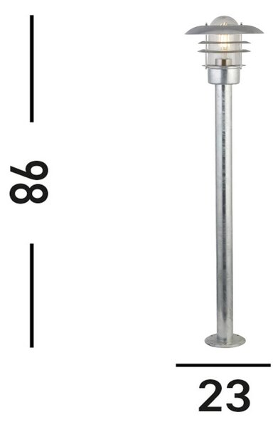 Chodníkové svetlo X Conrad, strieborné, IP44, výška 51 cm, oceľ, Chrómová / strieborná, kov, Osvetlenie príjazdovej cesty