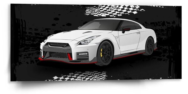 Sablio Obraz Nissan GTR 35 Čierny - 110x50 cm