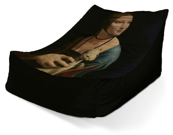 Sablio Sedací vak Lounge Dáma s hranostajom - Leonardo da Vinci - 80 x 95 x 50 cm