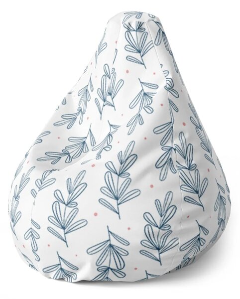 Sablio Sedací vak Pear Modré lístky - 70 x 95 x 15 cm