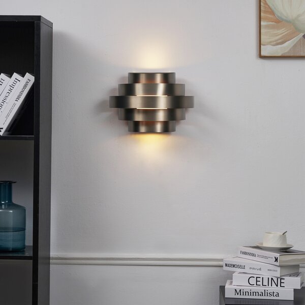 Moderné nástenné svietidlo Gunmetal vrátane LED s 3-stupňovým stmievaním - Lines