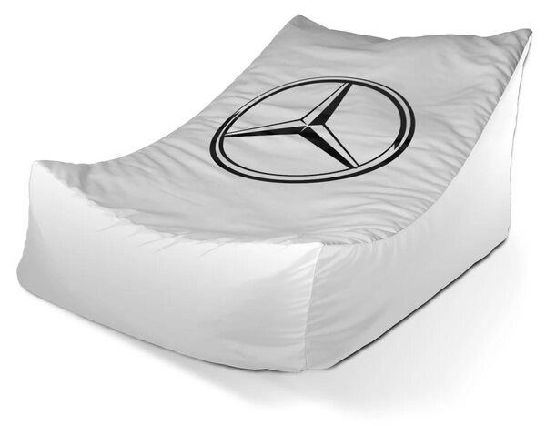 Sablio Sedací vak Lounge Logo 1 Biela - 80 x 95 x 50 cm