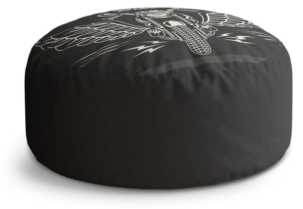 Sablio Taburet Circle Harley-Davidson S krídlami: 38x48 cm