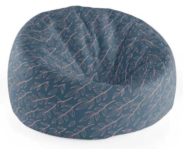 Sablio Sedací vak Cocoon Ružové maľované lístky - 75 x 45 x 35 cm