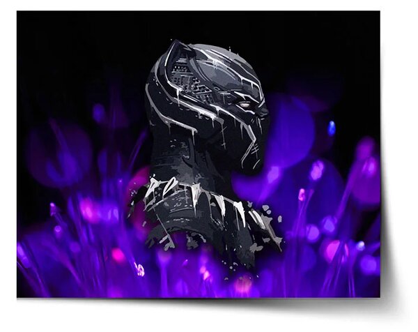 Sablio Plagát BLACK PANTHER Fialová luminiscencia - 60x40 cm