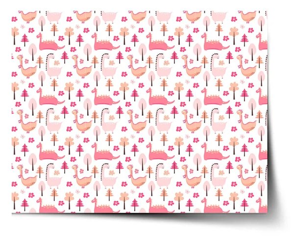 Sablio Plagát Ružové dinosaury - 60x40 cm