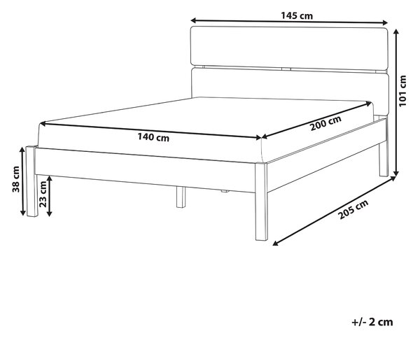 Posteľ tmavohnedá kaučukové drevo 140 x 200 cm dvojlôžko s lamelovým čelom a roštom minimalistický rustikálny štýl