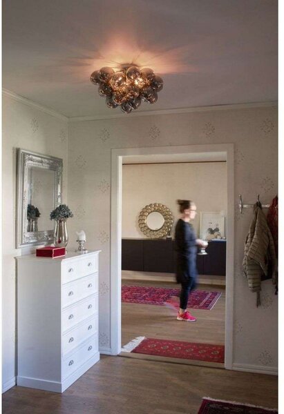 Stropné Lampa By Rydéns, Gross, stmievateľné, Sivá, Obývacia izba, Sklo