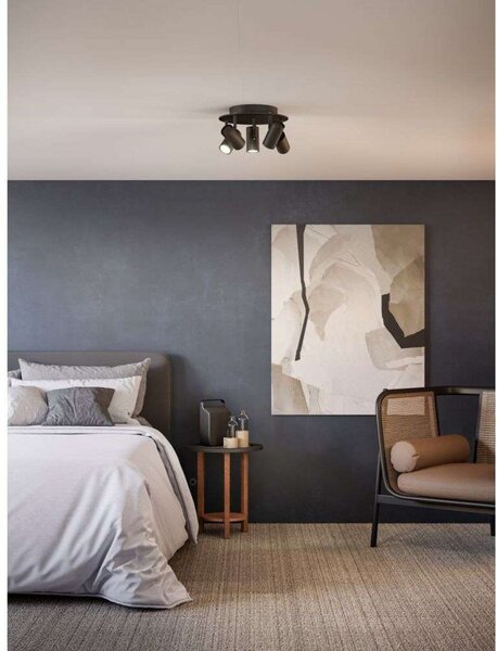 Stropné Lampa Belid, stmievateľné, Čierna, Obývacia izba, Kov