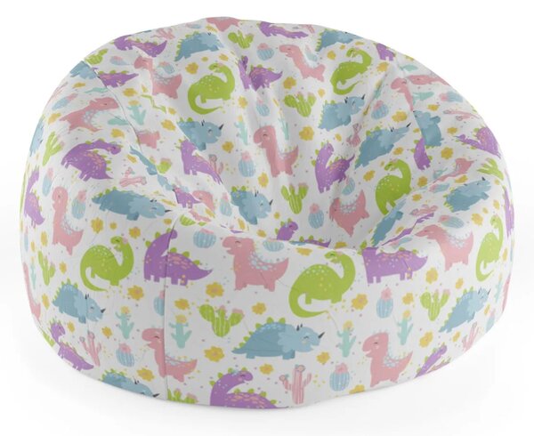 Sablio Sedací vak Cocoon Dinosaury a kaktusy - 75 x 45 x 35 cm