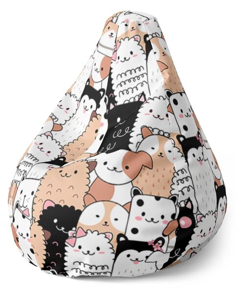 Sablio Sedací vak Pear Roztomilé zvieratká - 70 x 95 x 15 cm