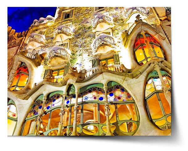Sablio Plagát Barcelona Gaudi Casa Batllo 1 - 60x40 cm