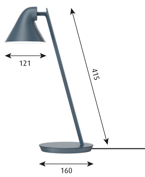 Stolové Lampa Louis Poulsen, NJP Mini, stmievateľné, Modrá, Obývacia izba, Kov, Dizajnový