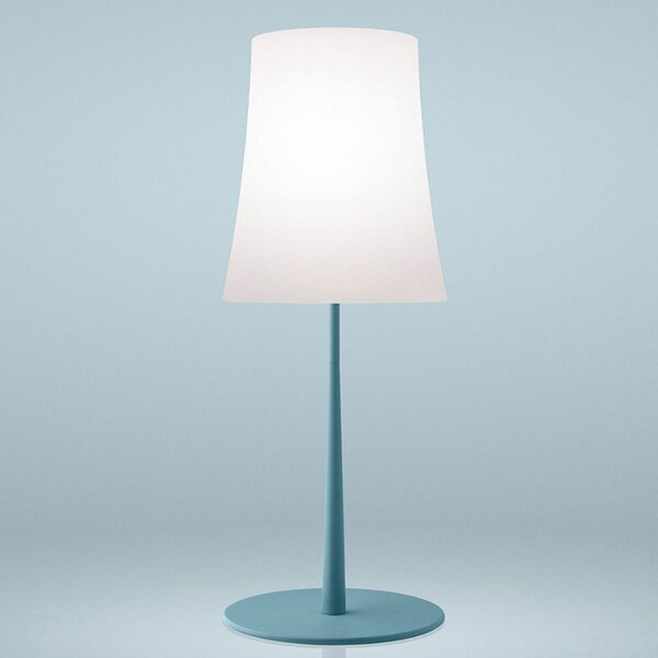 Stolové Lampa Foscarini, Birdie Easy Grande, Modrá, Obývacia izba, Kov, Dizajnový