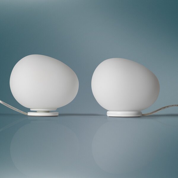 Stolové Lampa Foscarini, Gregg piccola, stmievateľné, Biela, Obývacia izba, Sklo, Dizajnový