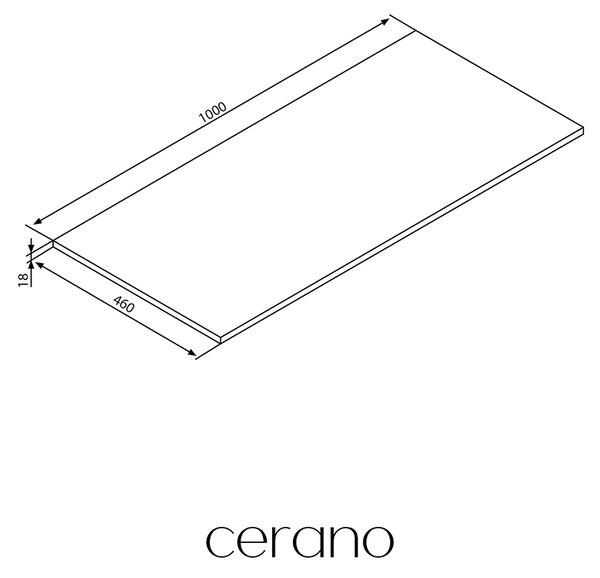 CERANO - Doska pod umývadlo Navira Slim - antracitová - 100x1, 8x46 cm