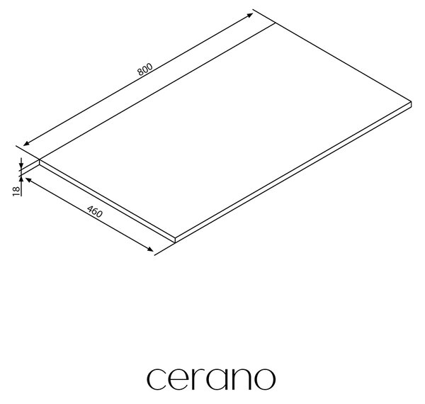 CERANO - Doska pod umývadlo Navira Slim - antracitová - 80x1, 8x46 cm