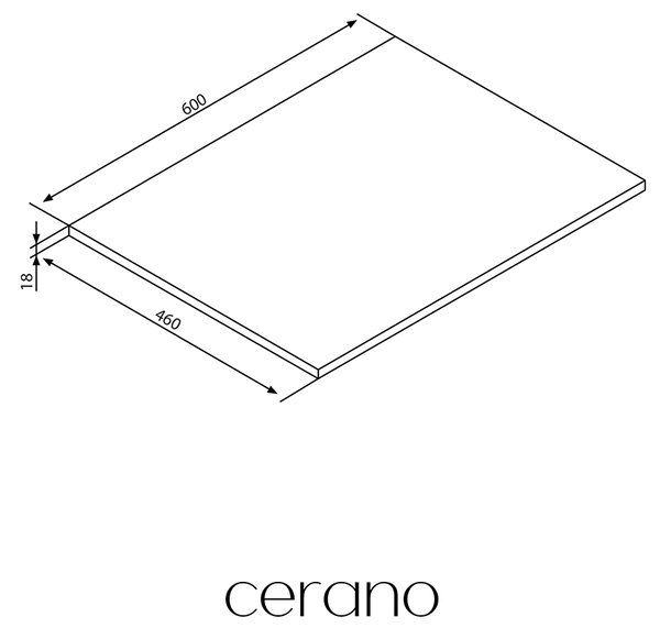 CERANO - Doska pod umývadlo Navira Slim - antracitová - 60x1, 8x46 cm