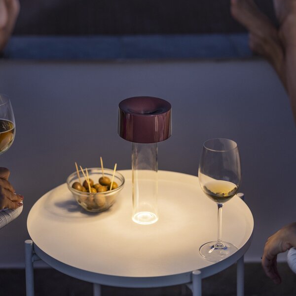 Stolové Lampa Foscarini, Fleur, stmievateľné, Červená, Obývacia izba, Sklo, Moderný