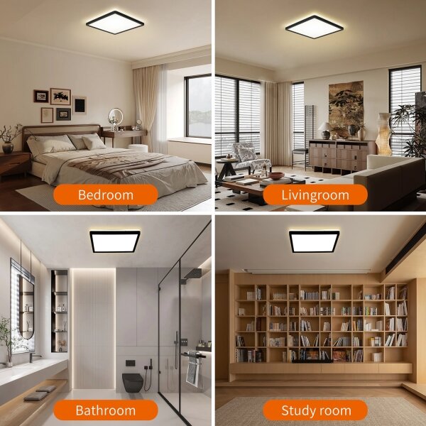 Brilagi - LED Kúpeľňové svietidlo ULTRA SLIM LED/18W/230V 30x30 cm čierna IP54