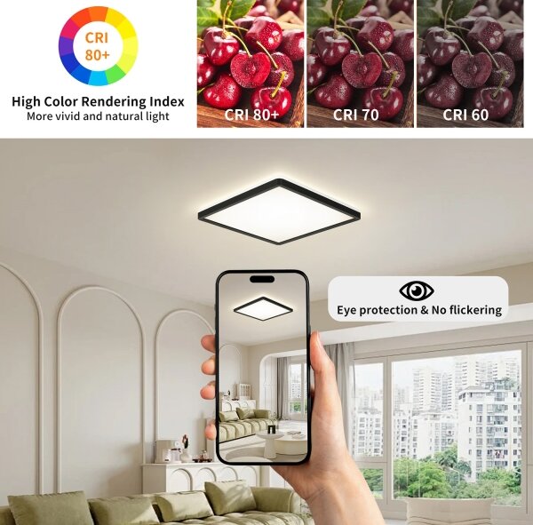 Brilagi - LED Kúpeľňové svietidlo ULTRA SLIM LED/24W/230V 42x42 cm čierna IP54
