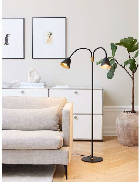 Stojacie Lampa Halo Design, Čierna, Obývacia izba, Kov