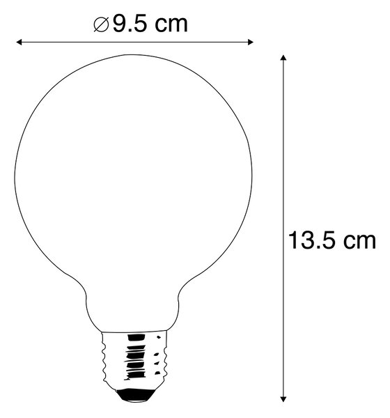 Sada 3 LED žiaroviek E27 Dim to Warm G95 zlatá 8W 806lm 2000-2700K