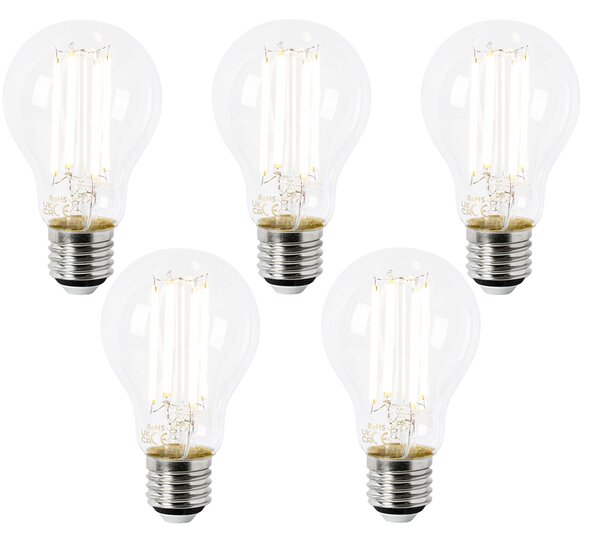 Sada 5 LED žiaroviek E27 A60 číre 2,2 W 470 lm 2700 K