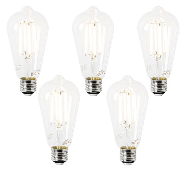 Sada 5 LED žiaroviek E27 ST64 číre 2,2 W 470 lm 2700 K