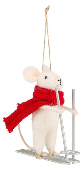 Závesná ozdoba Skiing Mouse