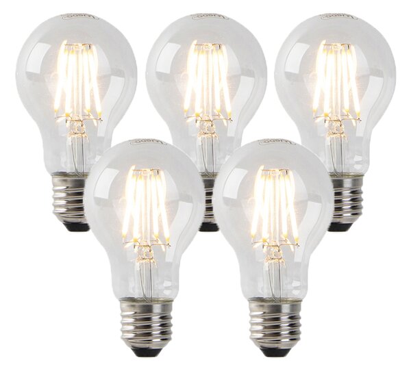 Sada 5 stmievateľných LED žiaroviek s čírym sklom E27 4W 320lm 2200K