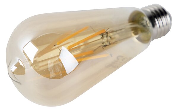 Sada 3 LED žiaroviek E27 ST64 zlatá so senzorom súmraku 4W 400lm 2200K